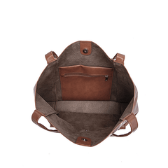 Retro Large Capacity Waxy Leather Tote Bag - Shah S. Sahota
