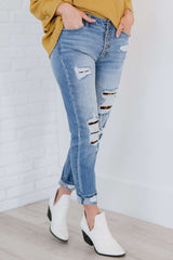 Kancan Untamed Full Size Run Leopard Lined Skinny Jeans - Shah S. Sahota