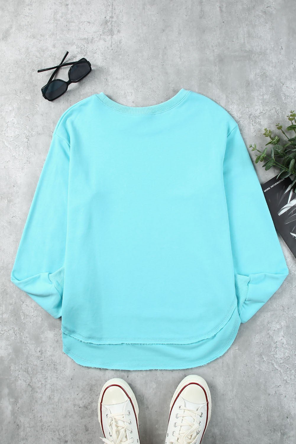Side Slit Drop Shoulder Sweatshirt - Shah S. Sahota