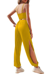 Cropped Cami and Side Split Joggers Set - Shah S. Sahota