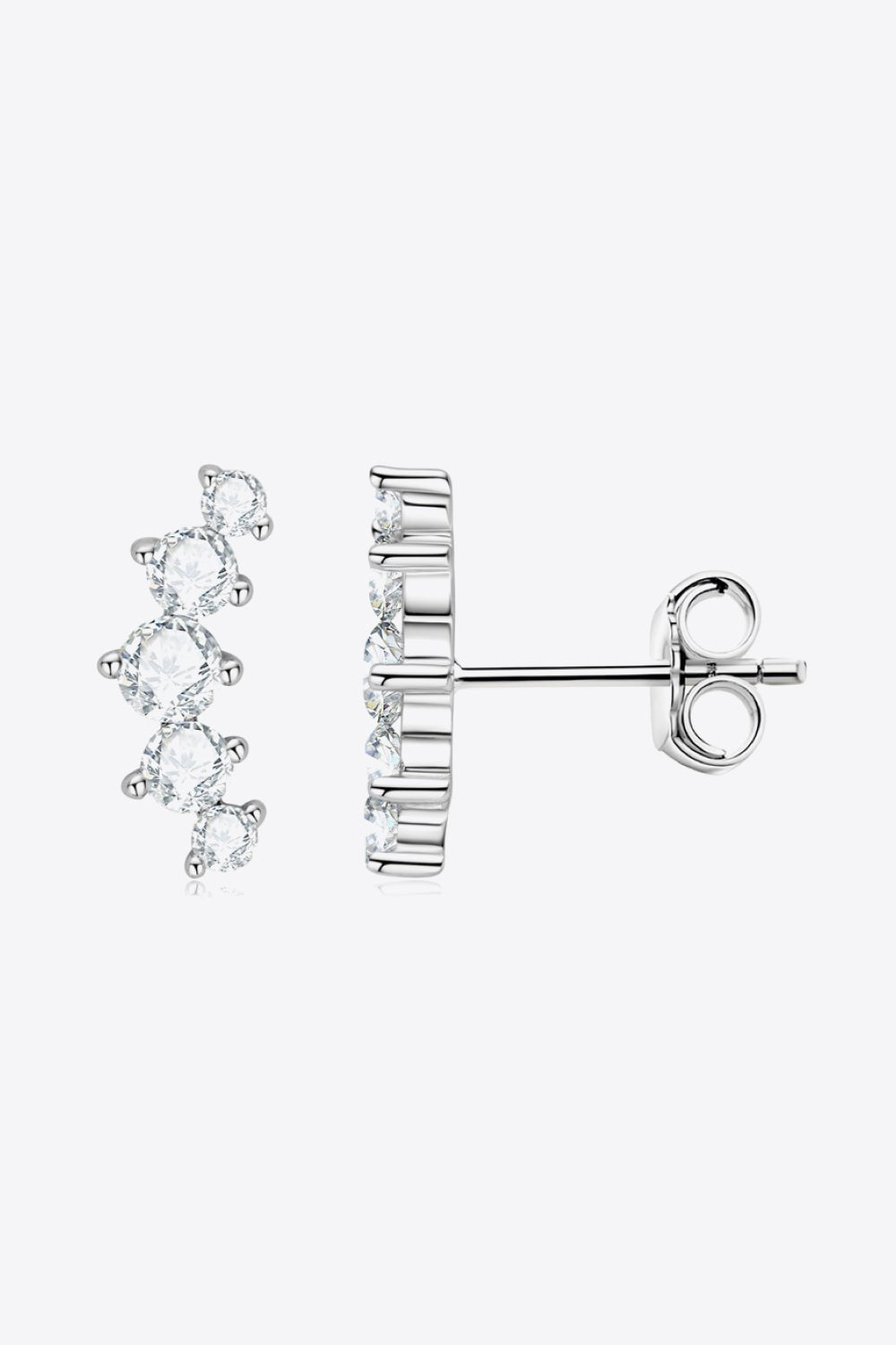 All You Need Moissanite Platinum-Plated Earrings - Shah S. Sahota