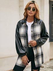 Plaid Button Down Raglan Sleeve Jacket - Shah S. Sahota