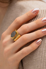 Wide Band Stainless Steel Open Ring - Shah S. Sahota