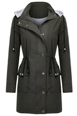 Drawstring Waist Flap Pocket Raincoat - Shah S. Sahota