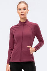 Zip Up Exposed Seam Top with Pockets - Shah S. Sahota