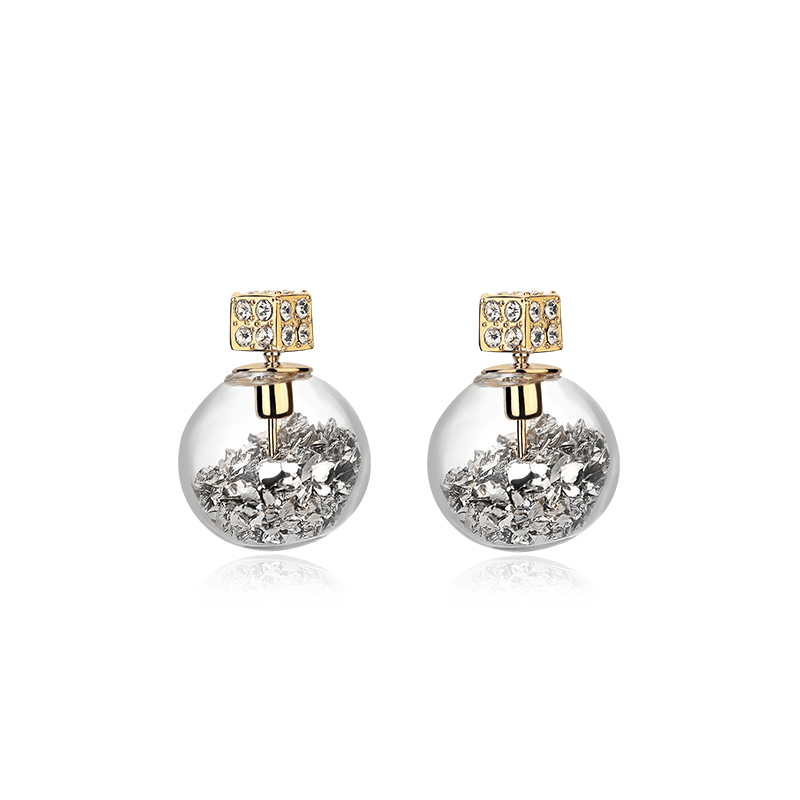 Rhinestone Ball Stud Earrings - Shah S. Sahota