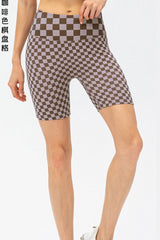 Checkerboard Exposed Seam Biker Shorts - Shah S. Sahota