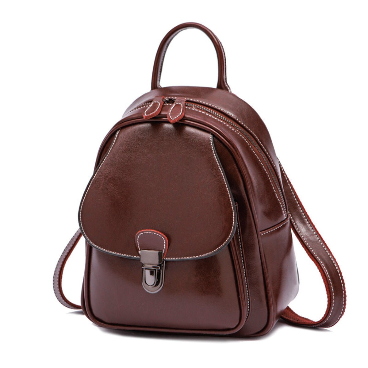 High-Capacity Oil Wax Leather Retro Backpack - Shah S. Sahota