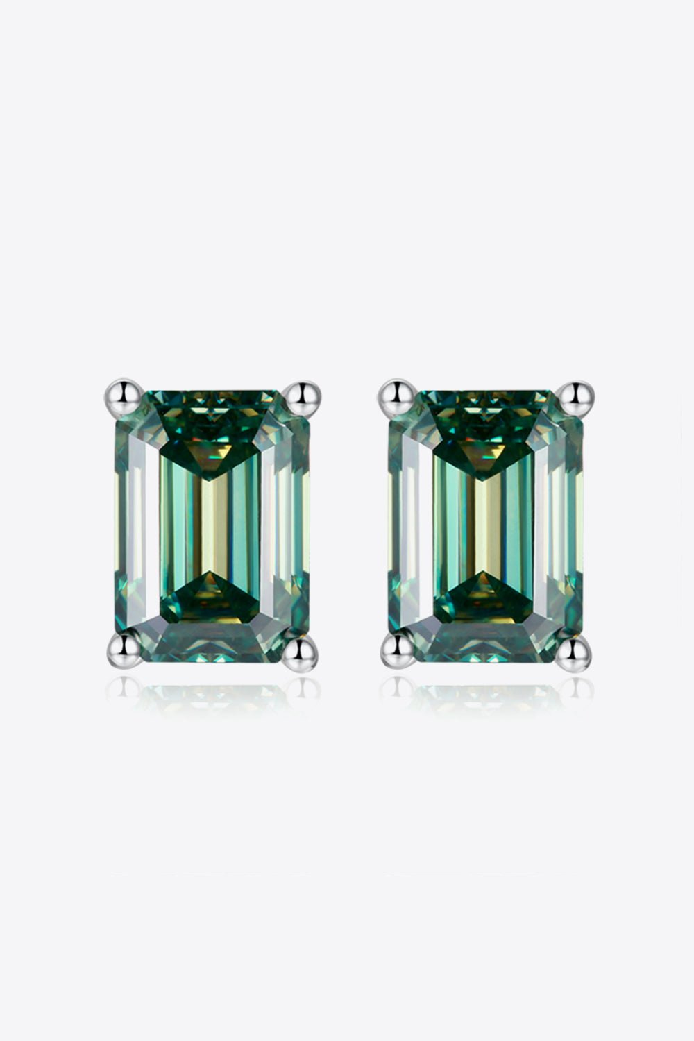 2 Carat Moissanite Stud Earrings in Green - Shah S. Sahota