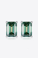 2 Carat Moissanite Stud Earrings in Green - Shah S. Sahota