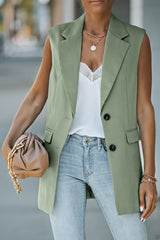 Longline Blazer Vest with Pockets - Shah S. Sahota