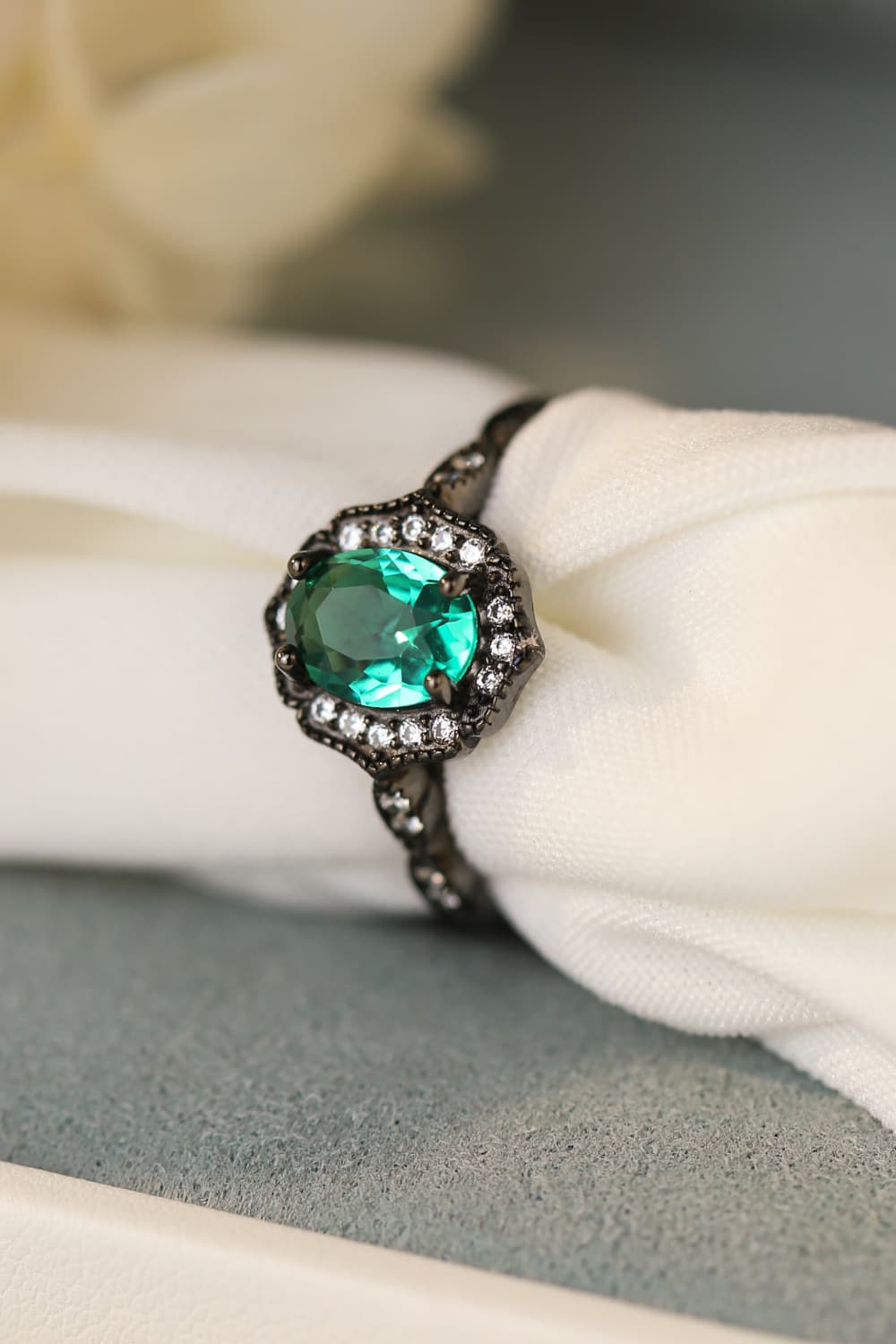 925 Sterling Silver Paraiba Tourmaline 4-Prong Ring - Shah S. Sahota