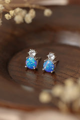 4-Prong Opal Stud Earrings - Shah S. Sahota