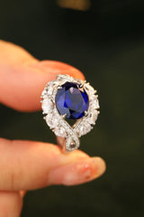 5 Carat Lab-Grown Sapphire Platinum-Plated Ring - Shah S. Sahota