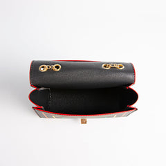 Retro Rainbow Striped Chain Crossbody Bag - Shah S. Sahota