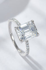 Emerald Cut 4 Carat Moissanite Side Stone Ring - Shah S. Sahota
