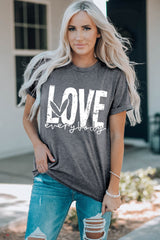 LOVE EVERYBODY Short Cuffed Sleeve T-Shirt - Shah S. Sahota