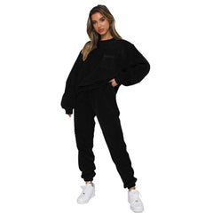 Corduroy Crew Neck Pullover Long Sleeve Sweatshirts & TiePants Two-Piece Sets - Shah S. Sahota