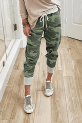 Green Camo Print Knit Sport Pants - Shah S. Sahota