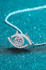 Moissanite Evil Eye Pendant 925 Sterling Silver Necklace - Shah S. Sahota
