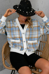 Plaid Button Down Jacket with Pockets - Shah S. Sahota