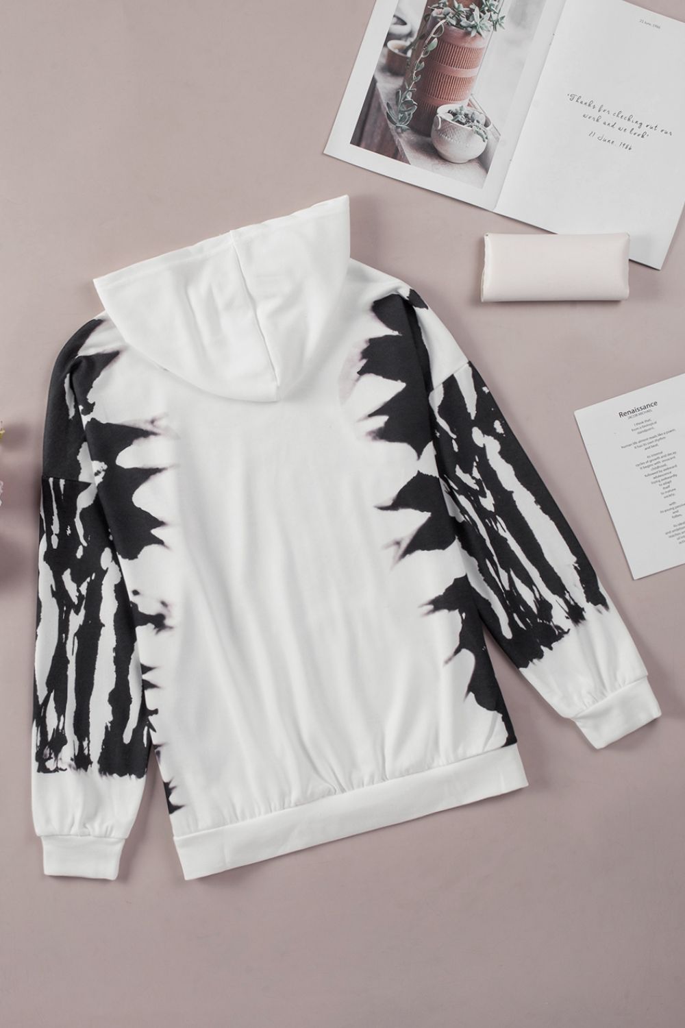Brushstroke Print Hoodie with Kangaroo Pocket - Shah S. Sahota