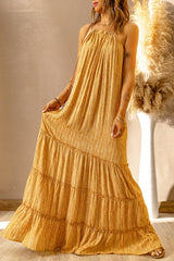 Frill Trim Sleeveless Maxi Dress - Shah S. Sahota