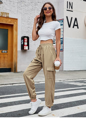 Loose Elastic Waist With Tie Pocket Pants - Shah S. Sahota