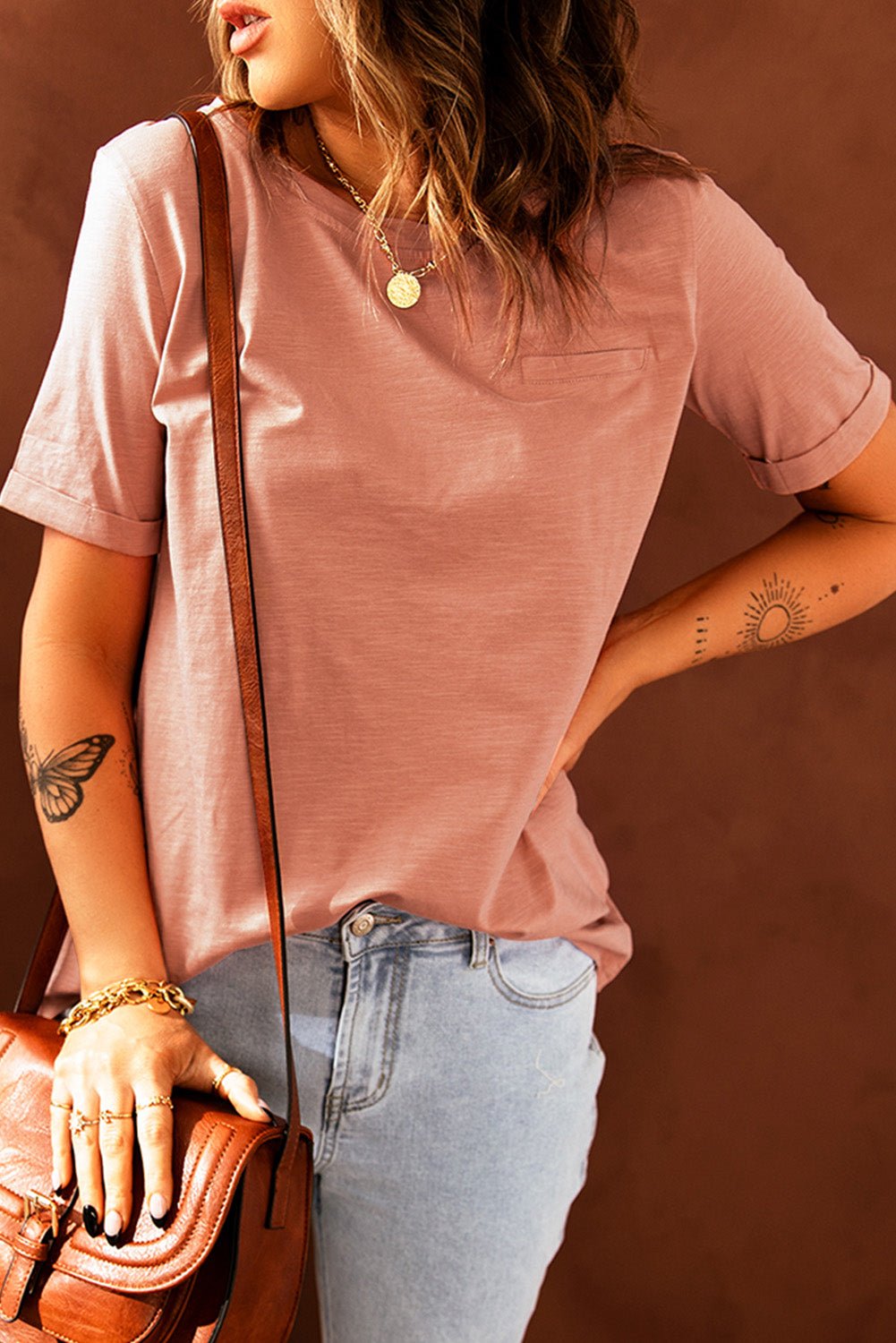 Just For You Cuffed Sleeve T-Shirt - Shah S. Sahota