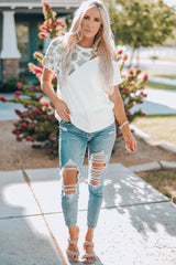 Printed Cold-Shoulder Short Sleeve T-Shirt - Shah S. Sahota