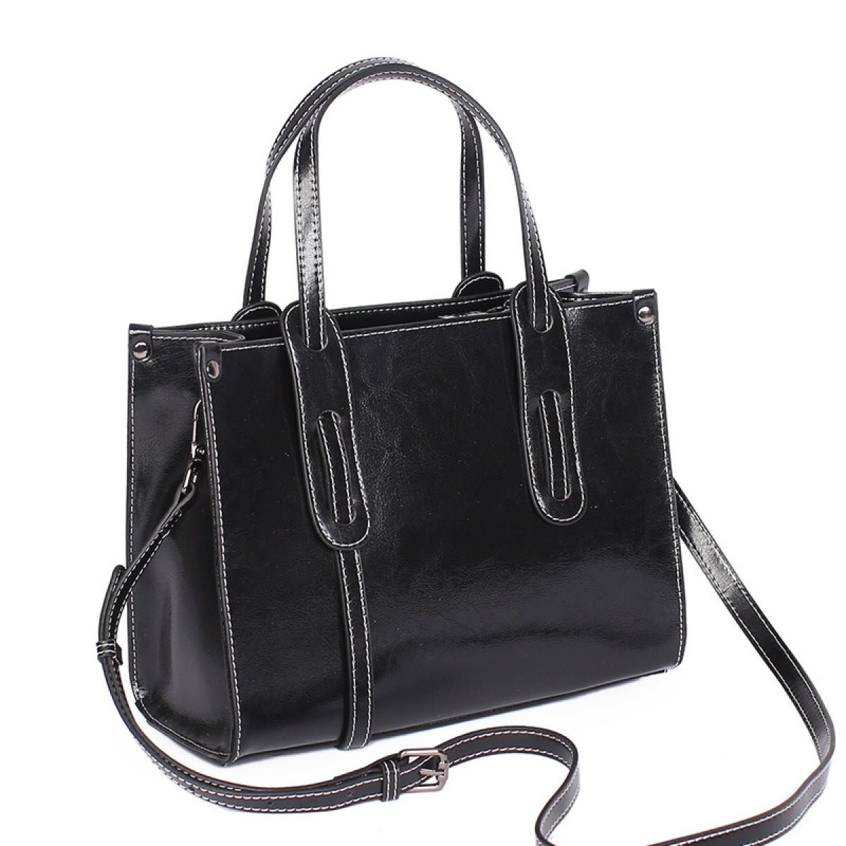 High-Capacity Oil Wax Cowhide Zipper Tote - Shah S. Sahota