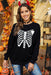 Halloween Skeleton Graphic Round Neck Sweatshirt - Shah S. Sahota