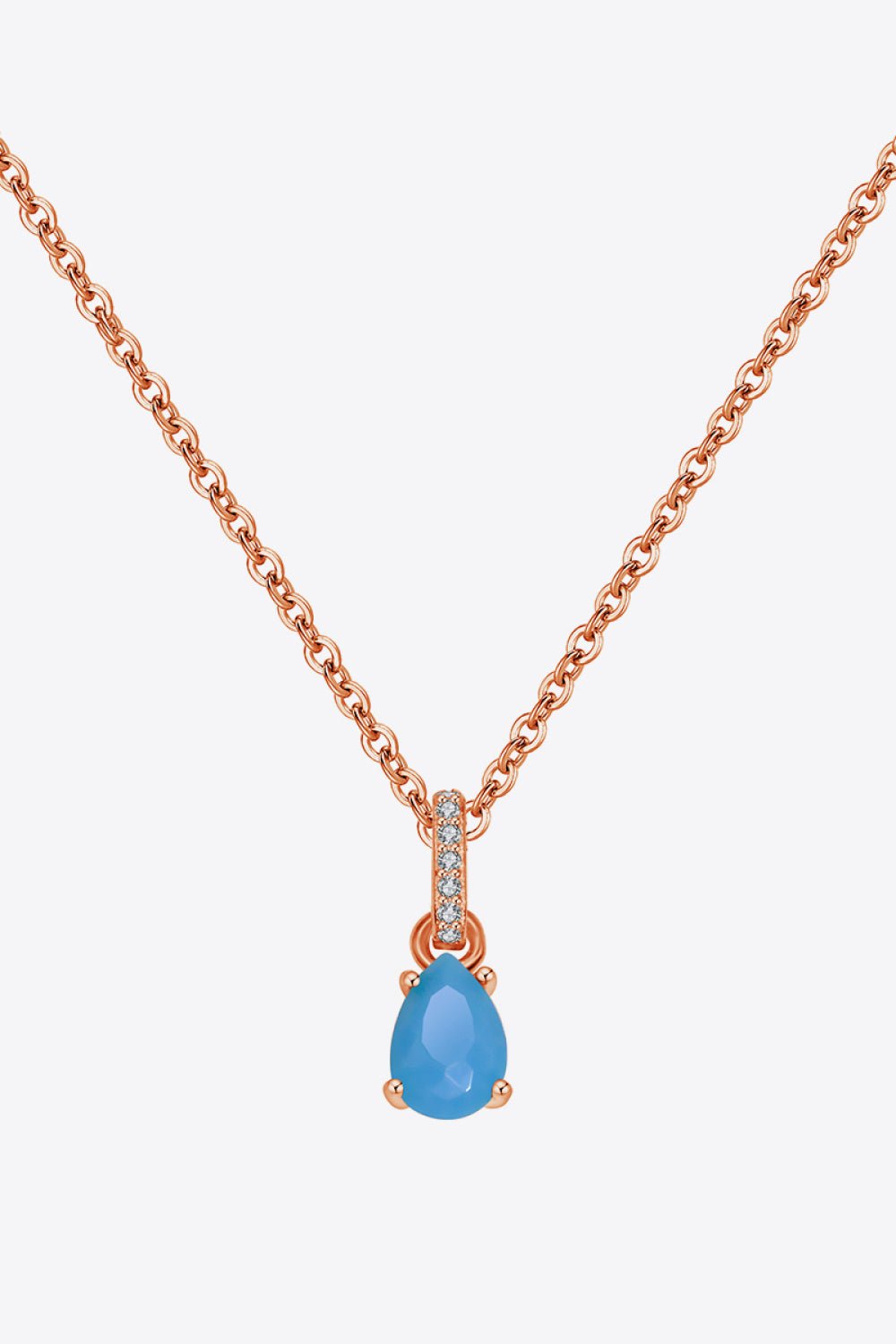 Teardrop Turquoise 4-Prong Pendant Necklace - Shah S. Sahota