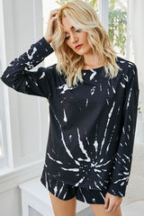 Tie-Dye Drop Shoulder Top and Shorts Lounge Set - Shah S. Sahota