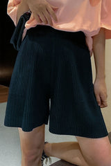 Accordion Pleated Wide Leg Shorts - Shah S. Sahota