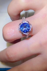 2 Carat Cobalt Blue Moissanite 925 Sterling Silver Ring - Shah S. Sahota
