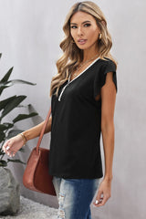 V-Neck Buttoned T-Shirt - Shah S. Sahota