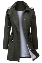 Drawstring Waist Flap Pocket Raincoat - Shah S. Sahota