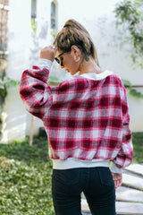 Plaid Button Down Jacket with Pockets - Shah S. Sahota