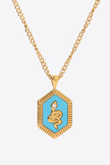 18K Gold Plated Snake Geometric Pendant Necklace - Shah S. Sahota