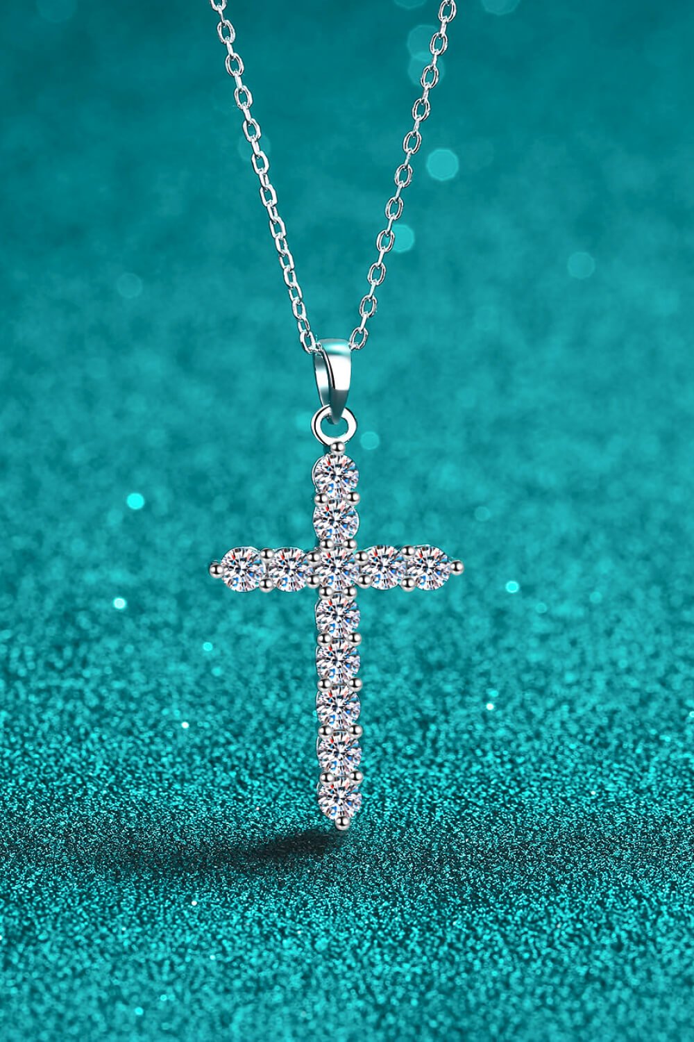 925 Sterling Silver Cross Moissanite Necklace - Shah S. Sahota