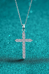 925 Sterling Silver Cross Moissanite Necklace - Shah S. Sahota