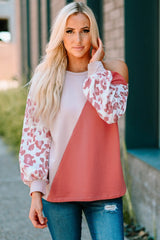 Leopard Color Block Cold-Shoulder Top - Shah S. Sahota
