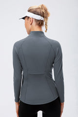 Zip Up Exposed Seam Top with Pockets - Shah S. Sahota