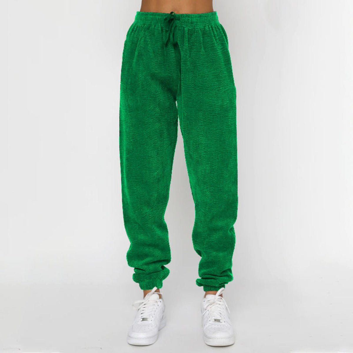 Corduroy Crew Neck Pullover Long Sleeve Sweatshirts & TiePants Two-Piece Sets - Shah S. Sahota