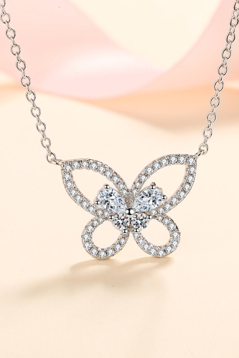 Moissanite Butterfly Pendant Necklace - Shah S. Sahota
