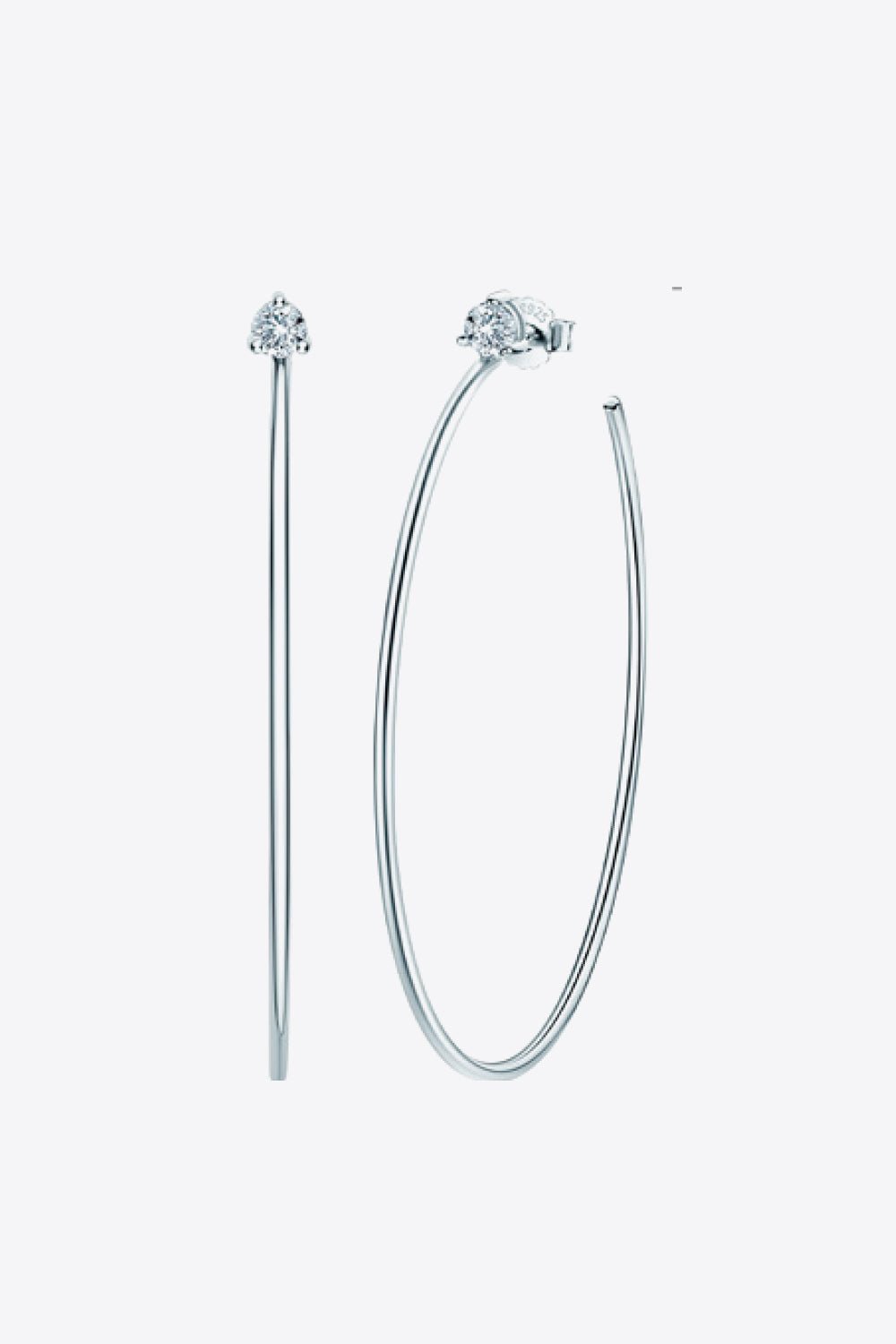 925 Sterling Silver Moissanite Hoop Earrings - Shah S. Sahota
