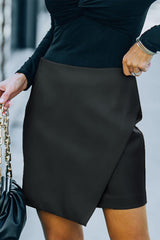 Asymmetrical PU Leather Mini Skirt - Shah S. Sahota