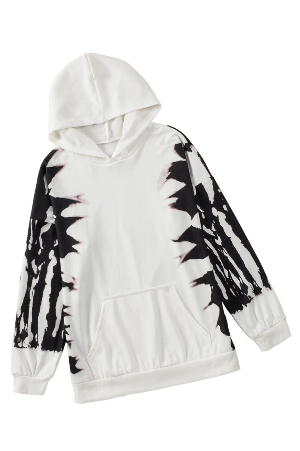 Brushstroke Print Hoodie with Kangaroo Pocket - Shah S. Sahota