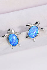 Opal Turtle Stud Earrings - Shah S. Sahota